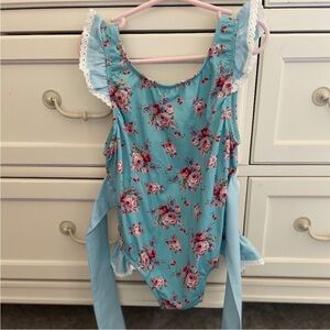 Benedita Girls Floral Ruffle Swimsuit NEW